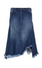 Michael Kors Collection Handkerchief Hem Denim Skirt