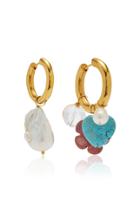 Timeless Pearly Mismatched Baroque Pearl And Minerals Stones Earrings