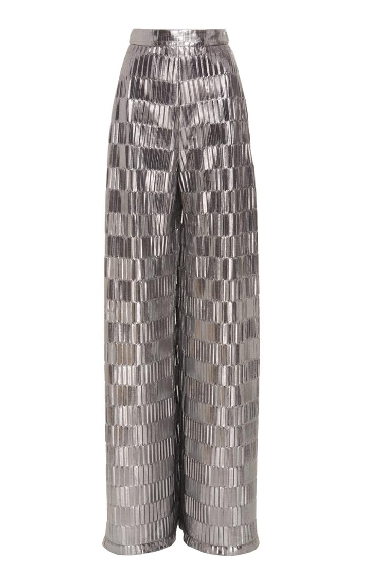 Christian Siriano Metallic High-rise Pants