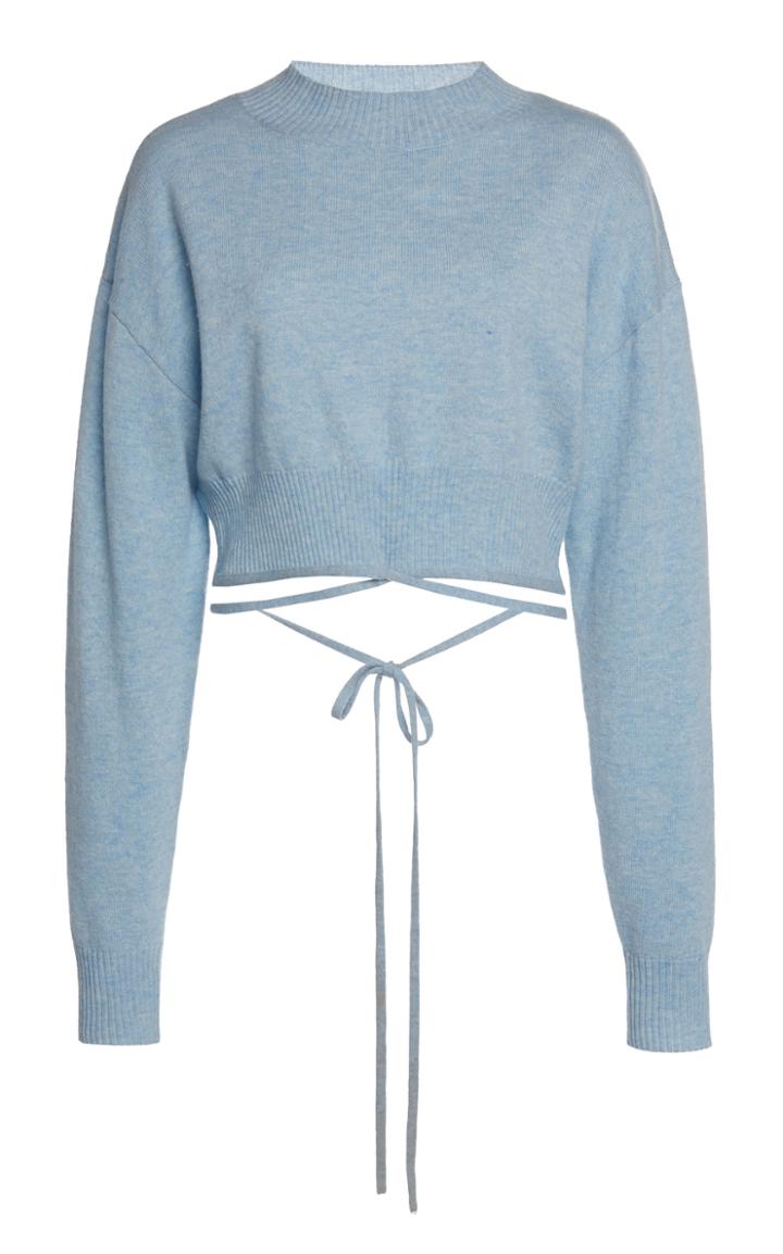 Christopher Esber Oversized Tie-detailed Wool-blend Sweater