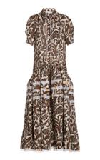 Moda Operandi Rosie Assoulin Paisley Linen Midi Shirt Dress