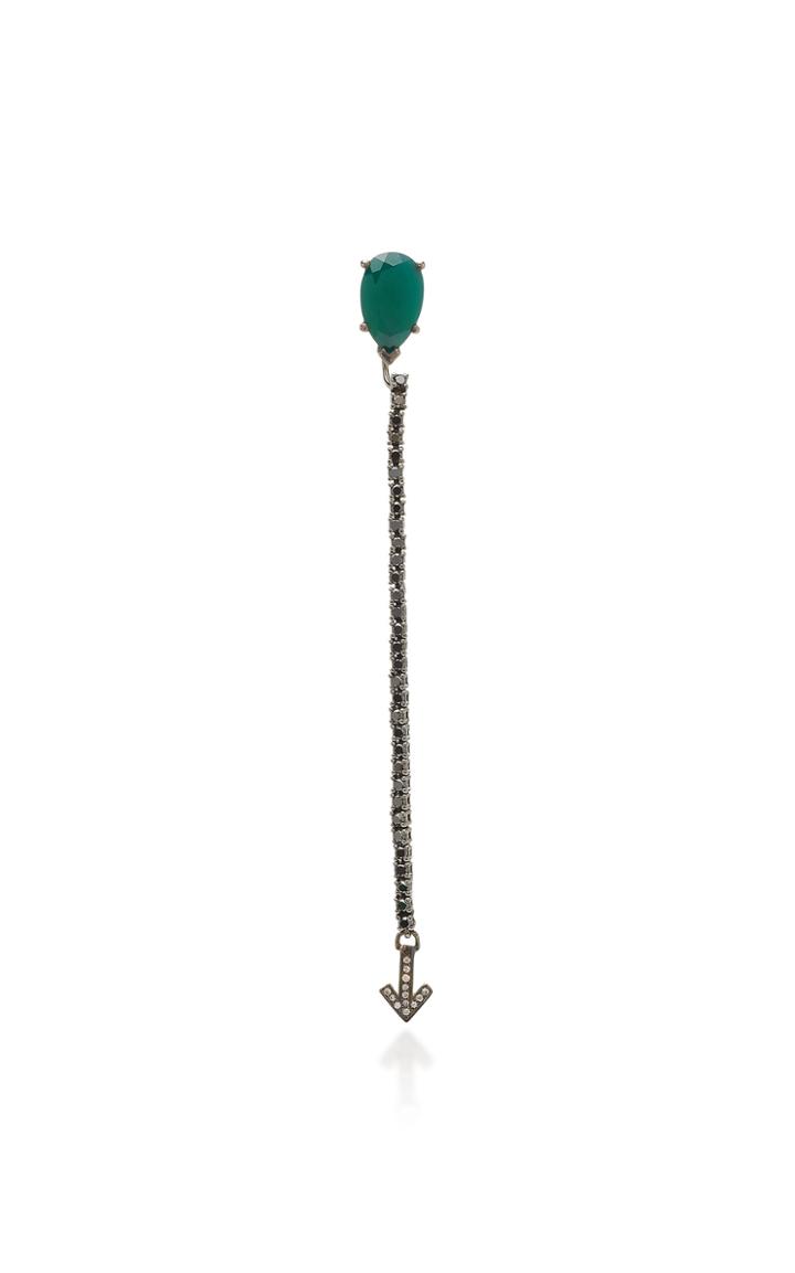 Runa 9k White Gold Multistone Earring