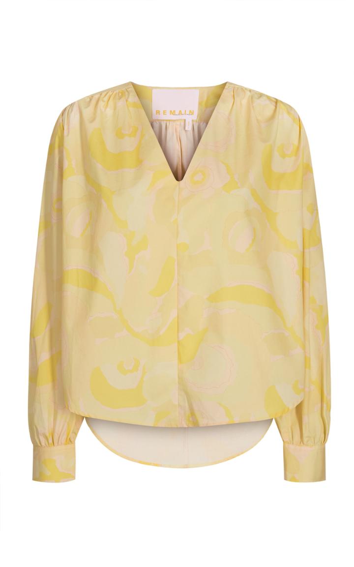 Remain Straw Long Sleeve Embroidered Cotton Shirt