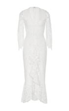 Alexis Nadege White Ruffled Lace Dress