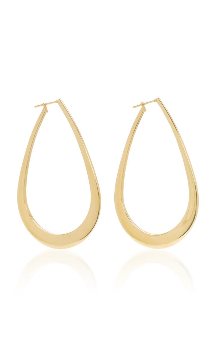 Sidney Garber Yellow Gold Teardrop Hoops