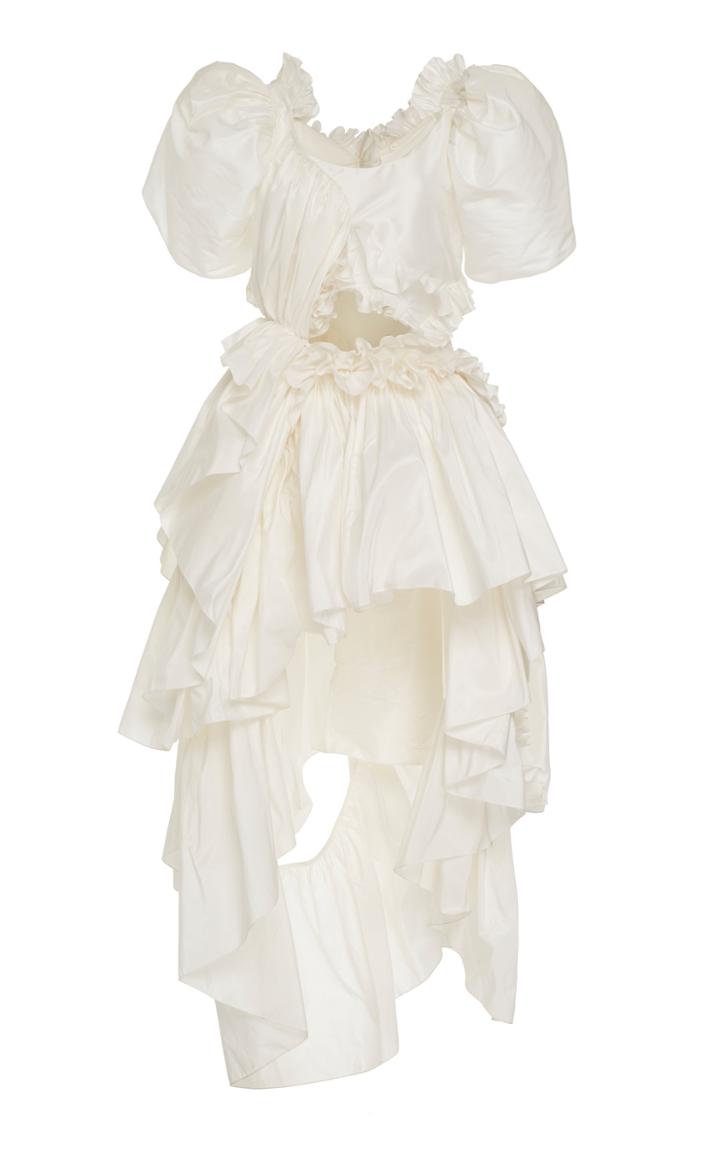 Preen By Thornton Bregazzi Ibuka Ruffled Silk High-low Dress