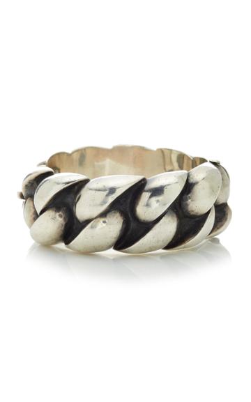 Fred Leighton Silver Braid Hinged Bangle Bracelet