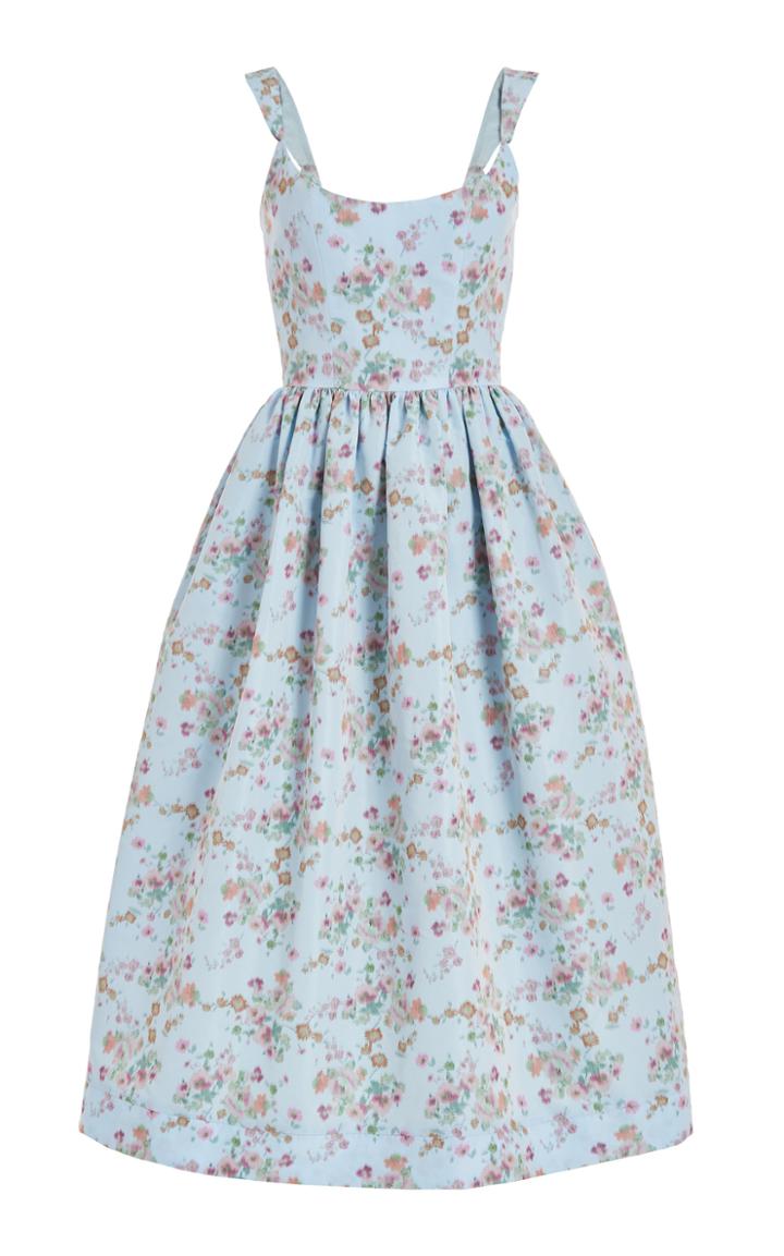 Moda Operandi Markarian Apple Blue Ikat Full Skirt Corset Dress