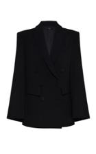 Moda Operandi Alex Perry Prescott Satin Crepe Double-breasted Cape Blazer