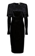 Sara Battaglia Cape-detailed Midi Dress