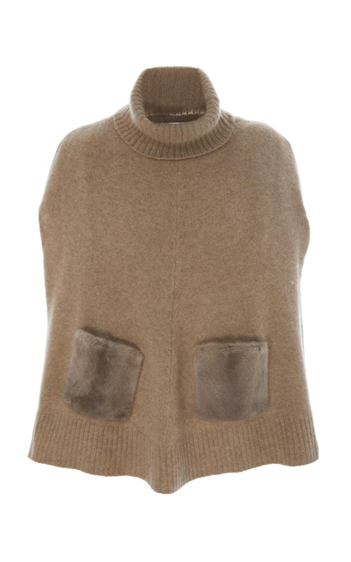 Carolyn Rowan Accessories Mink Fur And Cashmere Cape