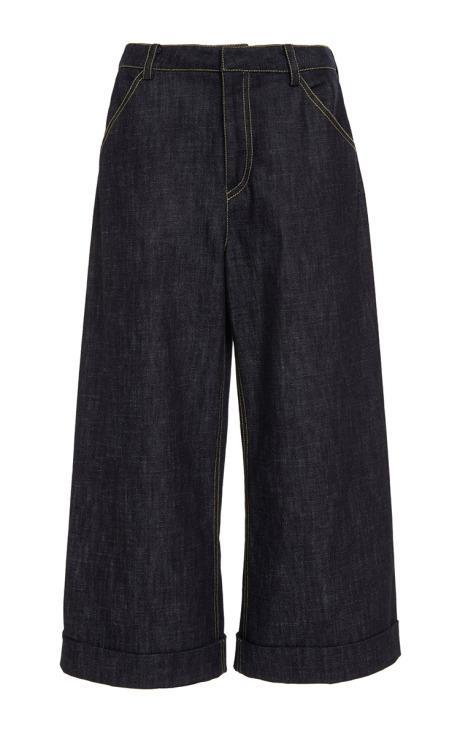 Derek Lam Denim Gaucho Pant With Cuff Indigo