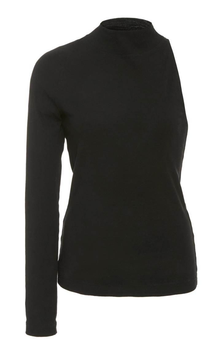 Rosetta Getty One Sleeve Cotton Turtleneck