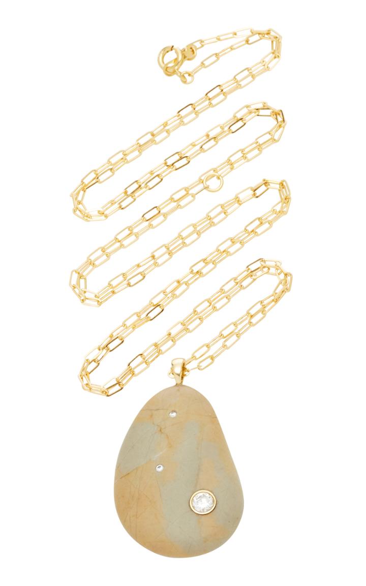 Cvc Stones Laurel 18k Gold Stone And Diamond Necklace