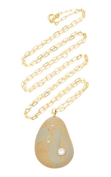 Cvc Stones Laurel 18k Gold Stone And Diamond Necklace