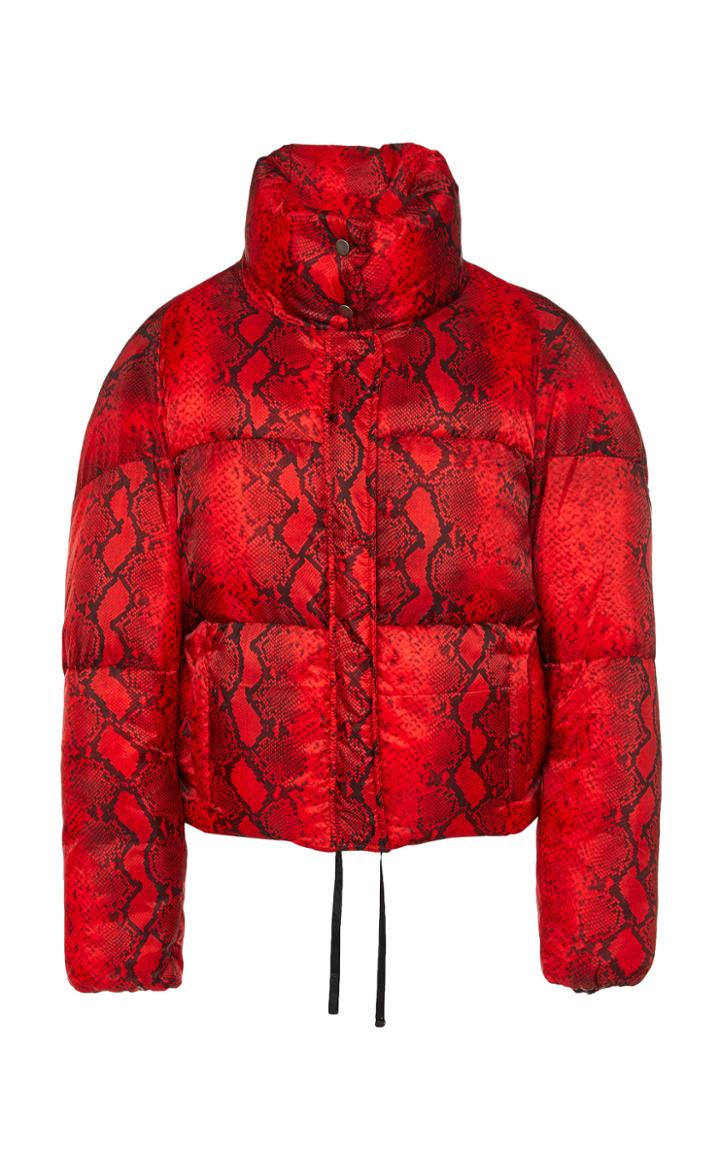 Apparis Jamie Python Short Puffer Coat