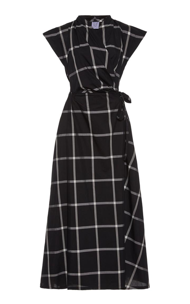 Moda Operandi Thierry Colson Isolde Checked Cotton-silk Wrapped Maxi Dress Size: S