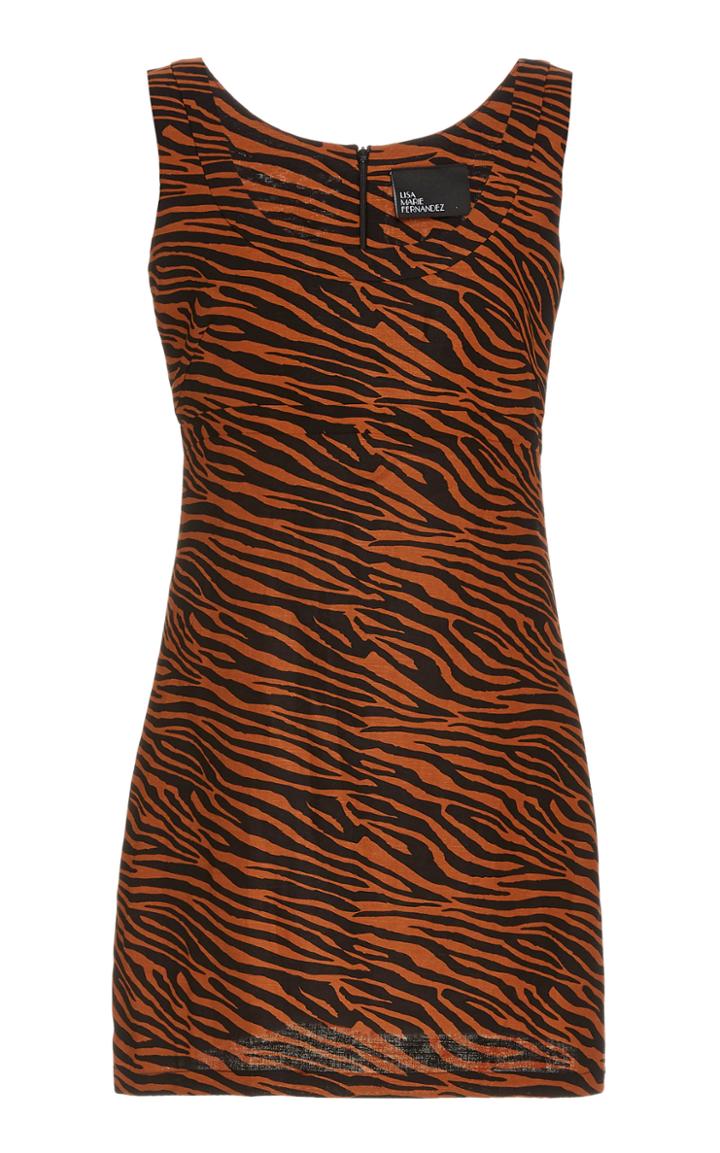 Lisa Marie Fernandez Zani Zebra-print Linen Mini Dress