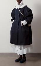Moda Operandi Simone Rocha Embellished Cotton-gabardine Sculpted Coat