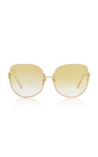 Linda Farrow Cat-eye Gold-tone Titanium Sunglasses