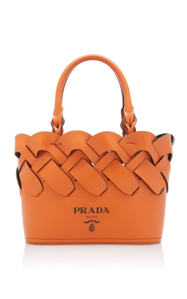 Prada Mini Woven Leather Tote