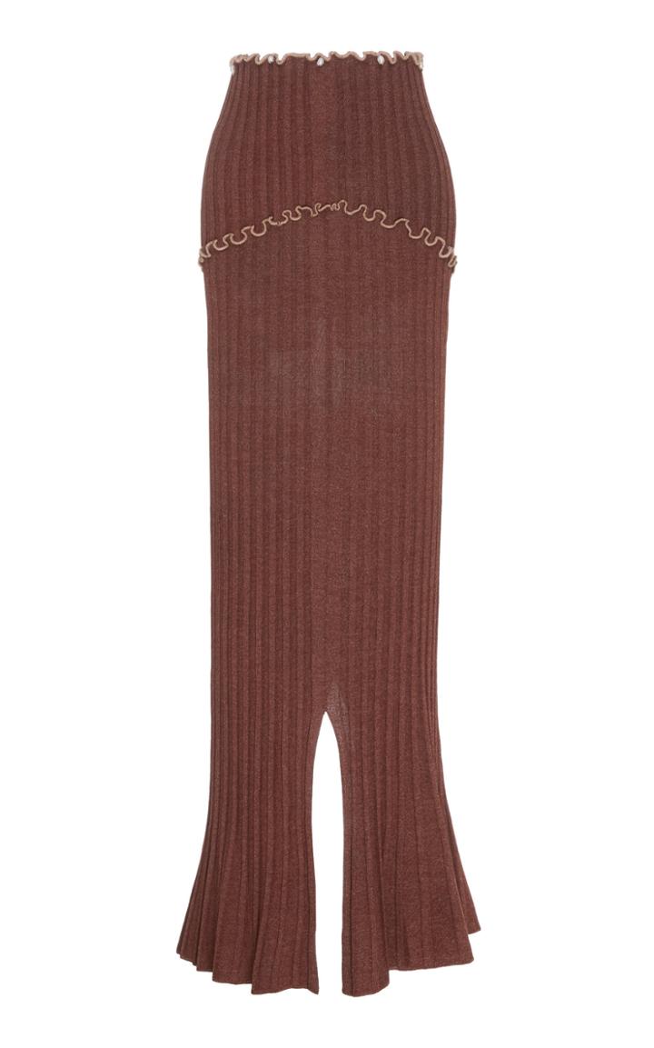 Peet Dullaert Elongated Ribbed Knit Skirt