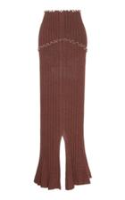 Peet Dullaert Elongated Ribbed Knit Skirt