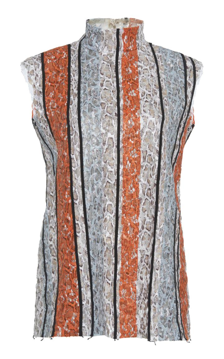 Giambattista Valli Python Print Lace Top