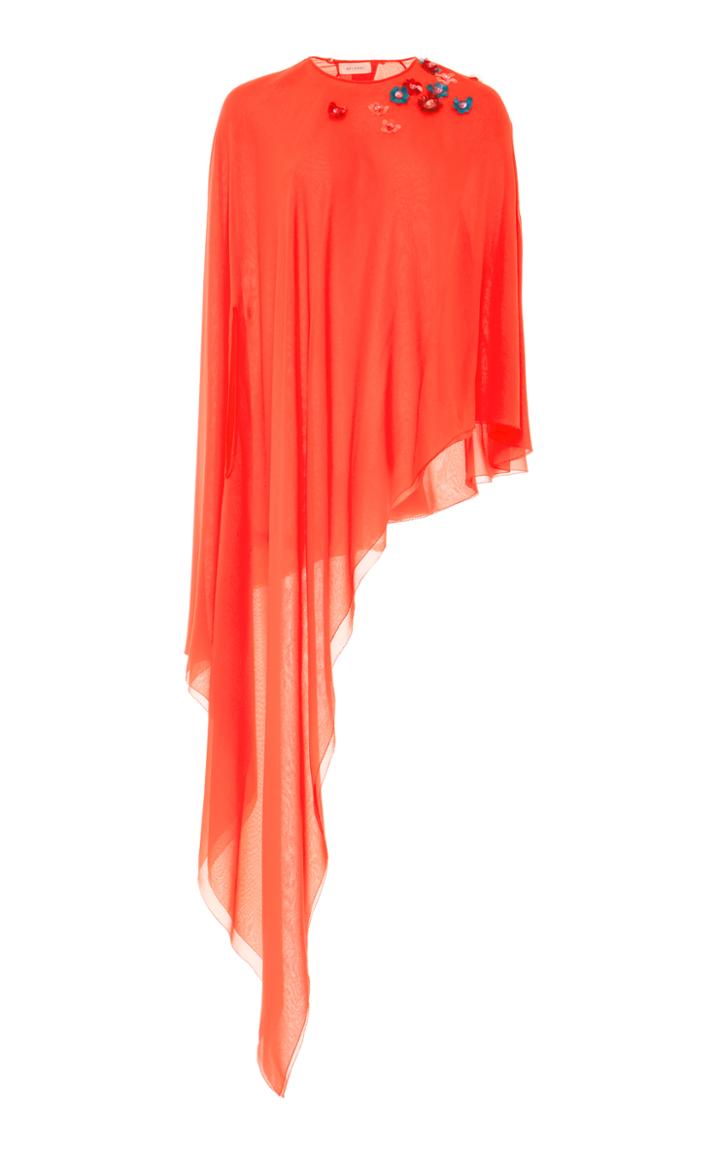 Delpozo Asymmetrical Silk Top