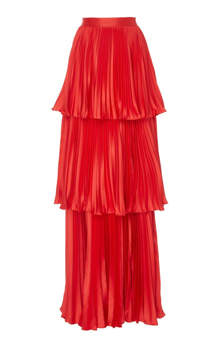 Amur Eve Satin Tiered Skirt