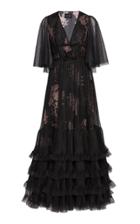 Giambattista Valli Tiered Floral Georgette Gown