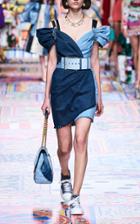 Moda Operandi Dolce & Gabbana Two-tone Denim Wrap Dress