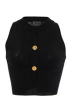 Versace Button Sleeveless Crop Top