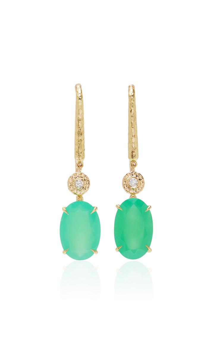 Octavia Elizabeth Oval Chrysoprase Lauren Earrings