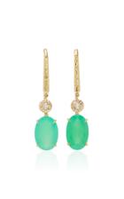 Octavia Elizabeth Oval Chrysoprase Lauren Earrings