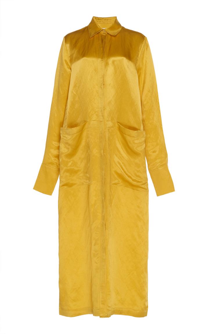 Jil Sander Long Satin Shirt Dress