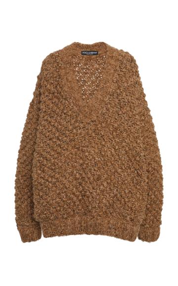 Moda Operandi Dolce & Gabbana Oversized V-neck Knit Sweater