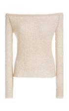 Moda Operandi Matriel Ribbed-knit Cashmere Off-the-shoulder Top