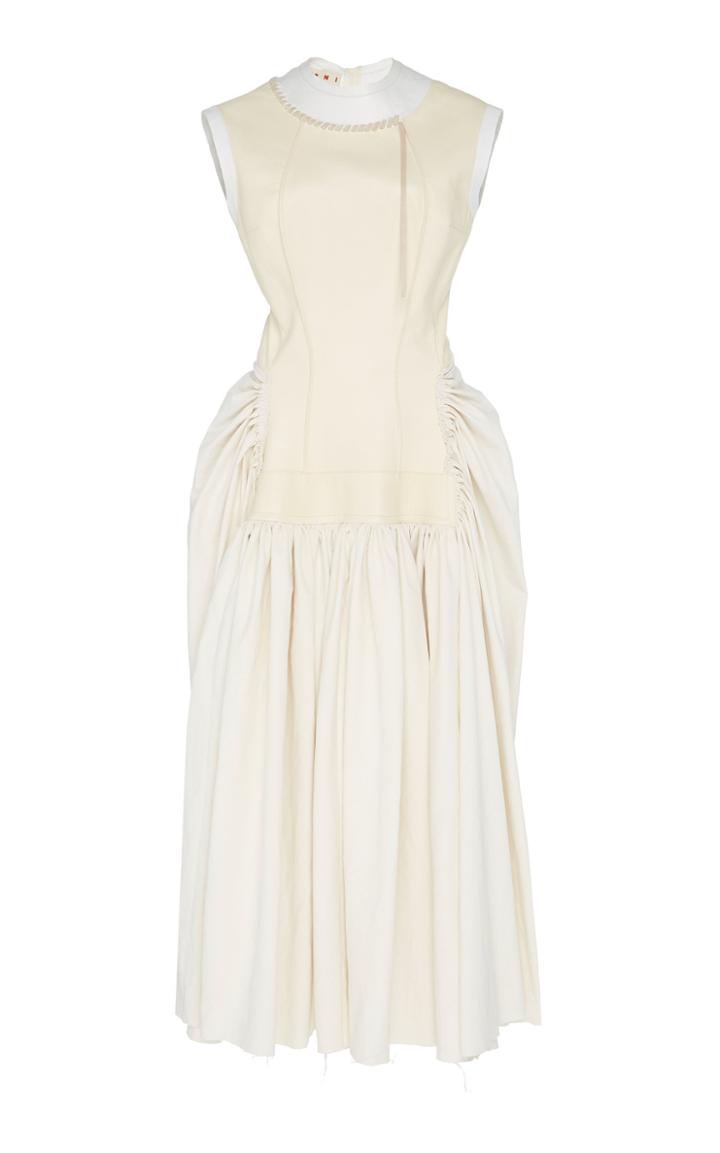 Marni Cap Sleeve Leather Dress