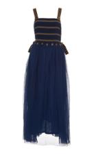 Pro Embellished Cotton And Tulle Maxi Dress