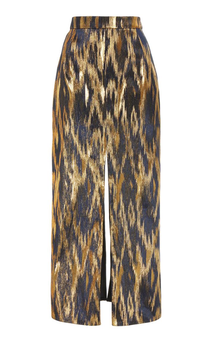 Maison Rabih Kayrouz Metallic Pencil Skirt With Slit