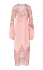Moda Operandi Costarellos Crepe Illusion-neckline Column Dress With French Lace Deta