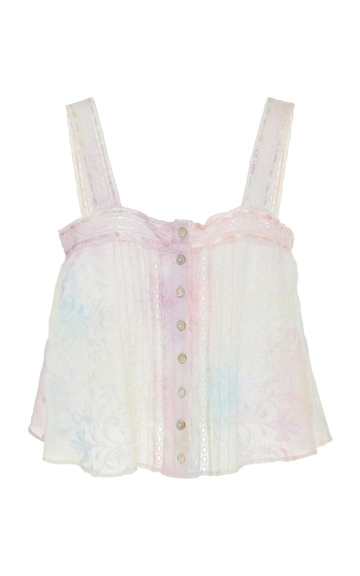 Loveshackfancy Daisy Silk Tie Top