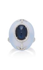 Saboo 18k White Gold Chalcedony Sapphire And Diamond Ring