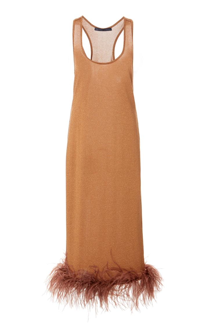 Zeynep Aray Midi Feather Knit Dress