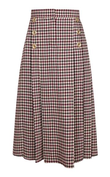 Dalood Wool Gingham Skirt