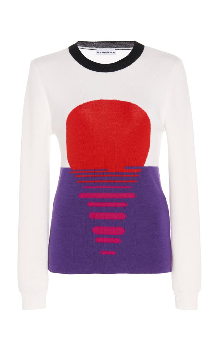 Moda Operandi Paco Rabanne Intarsia-knit Wool Sweater Size: Xs