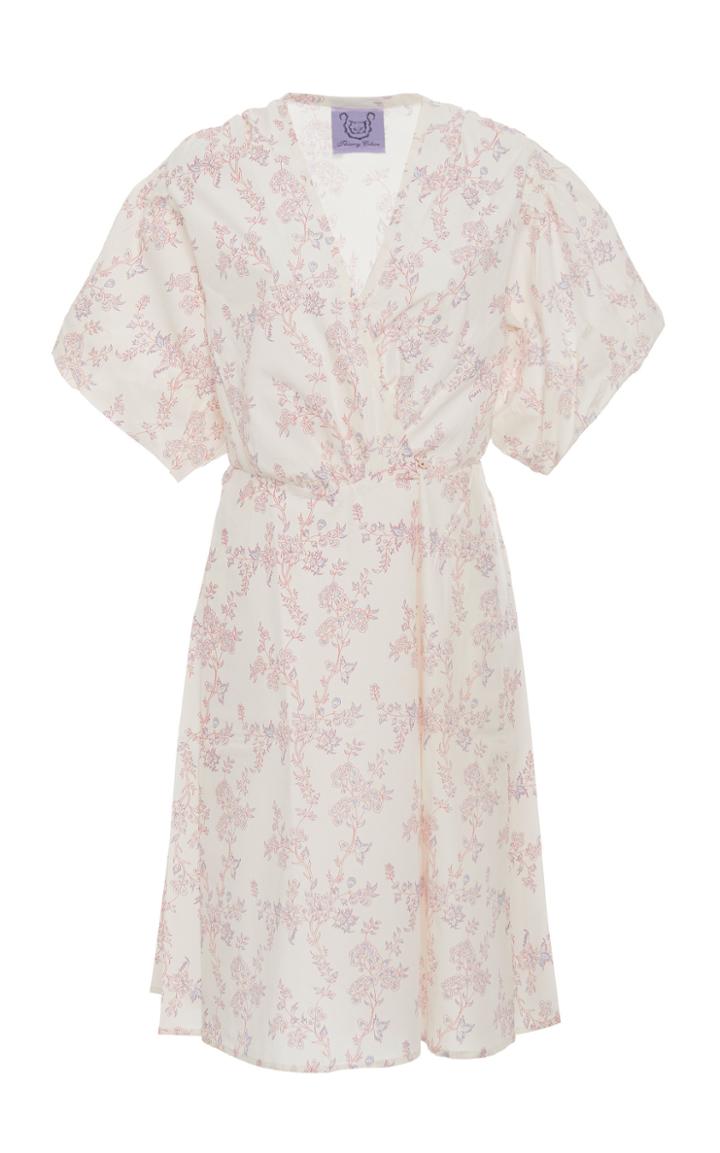 Thierry Colson Marieke Floral-print Wrap-effect Cotton Dress
