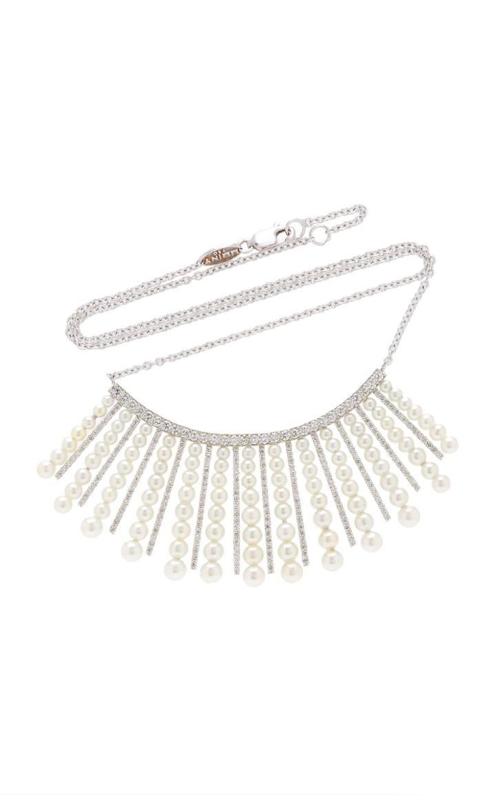 Mindi Mond Diamond Pearl Spoke Necklace