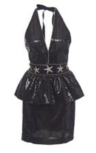 Dundas Sequined Halter Mini Dress